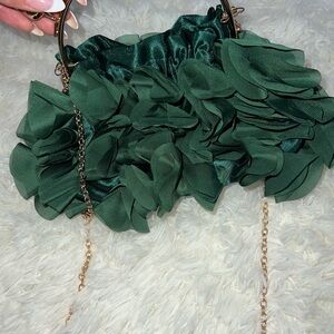 Elegant Green Floral Women's Bag